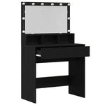 Sminkebord Svart Eik 80 X 41 X 134,5 Cm Konstruert Tre
