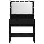 Sminkebord Svart Eik 80 X 41 X 134,5 Cm Konstruert Tre