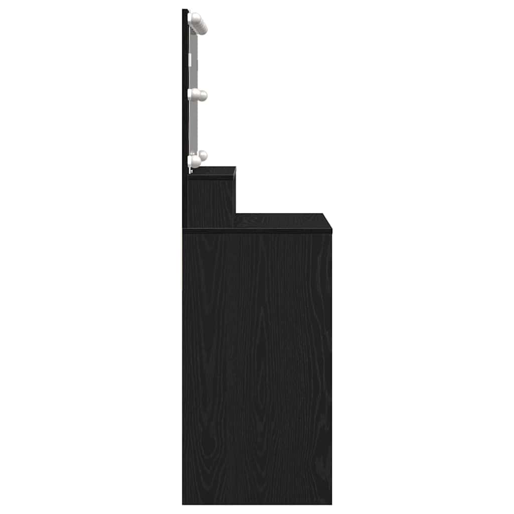 Sminkebord Svart Eik 80 X 41 X 134,5 Cm Konstruert Tre