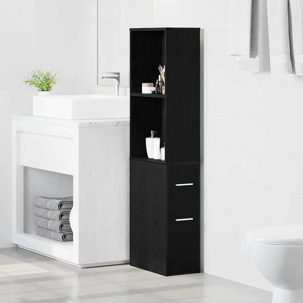 Baderomsinnredningssett Veggmontert Svart Eik 22 X 41 X 135 Cm