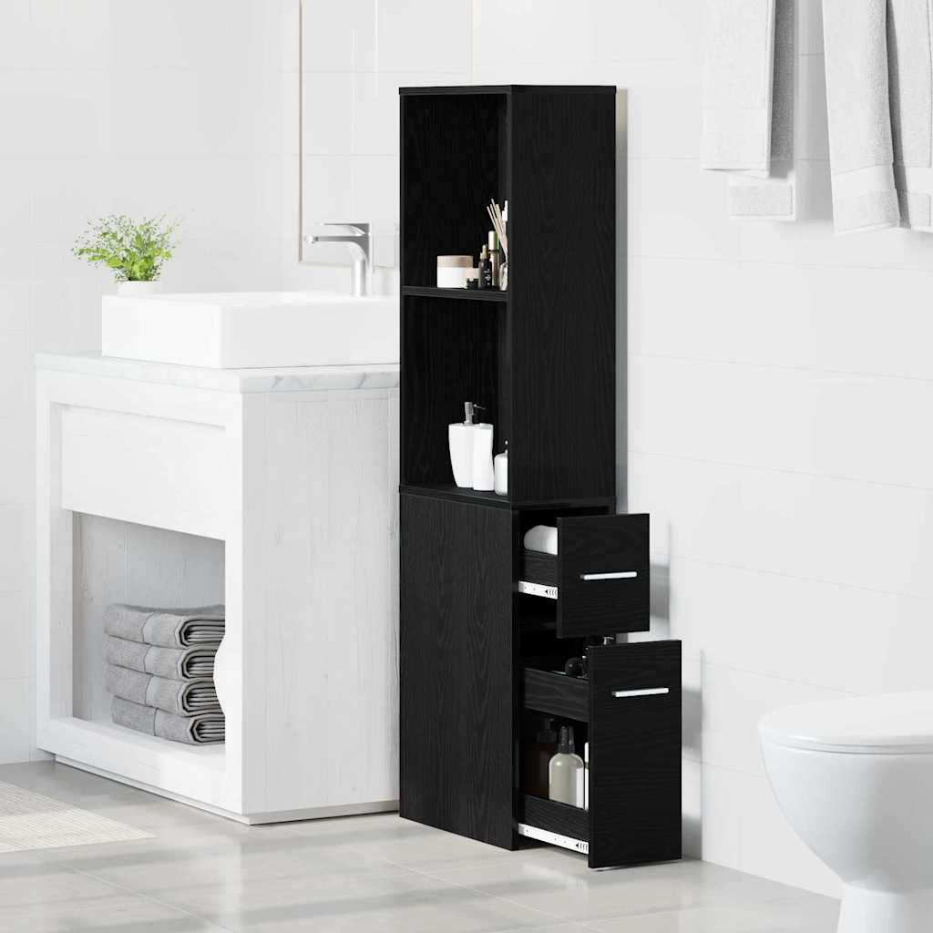 Baderomsinnredningssett Veggmontert Svart Eik 22 X 41 X 135 Cm