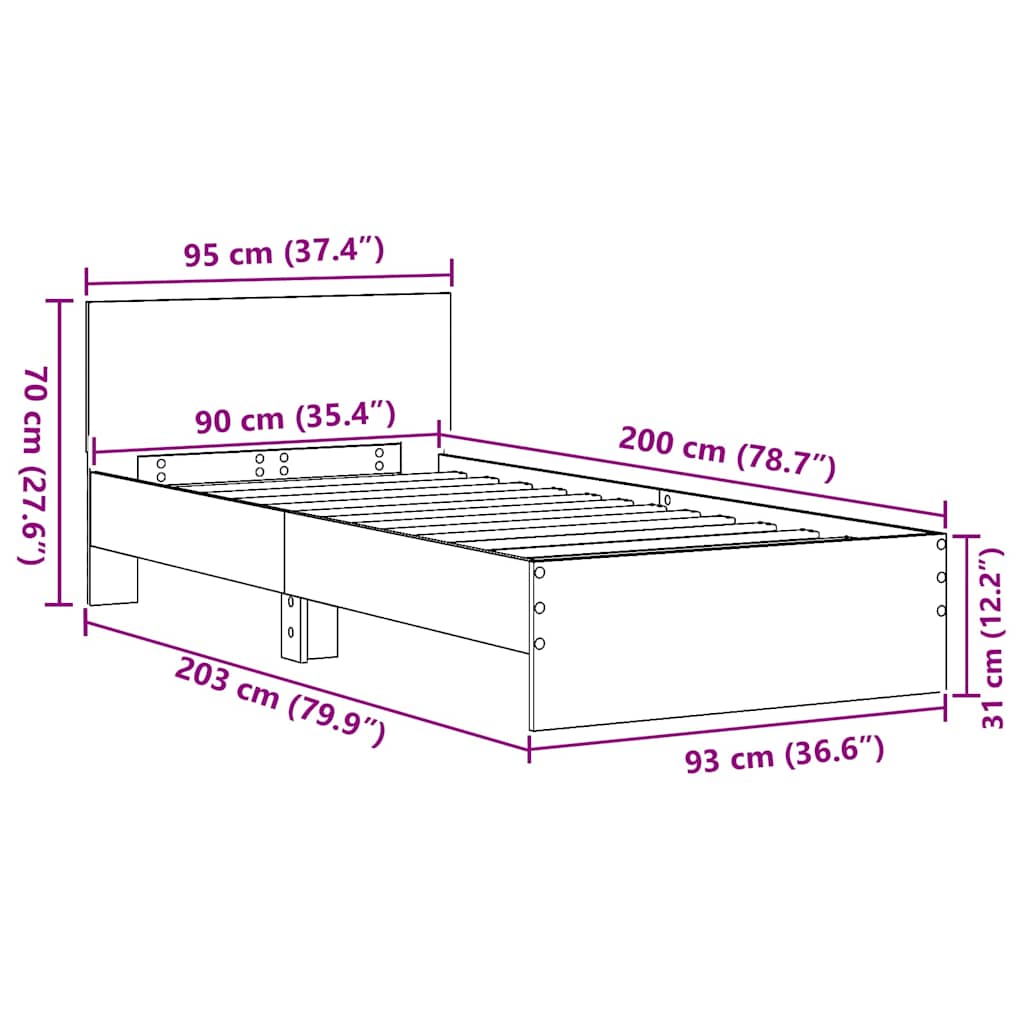 Sengestamme Artisan Eik 90 X 200 Cm Konstruert Tre