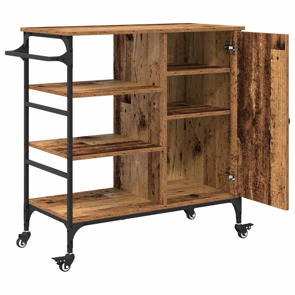 Kjøkkenvogn Gammelt Tre 87,5 X 38,5 X 84,5 Cm Konstruert Tre