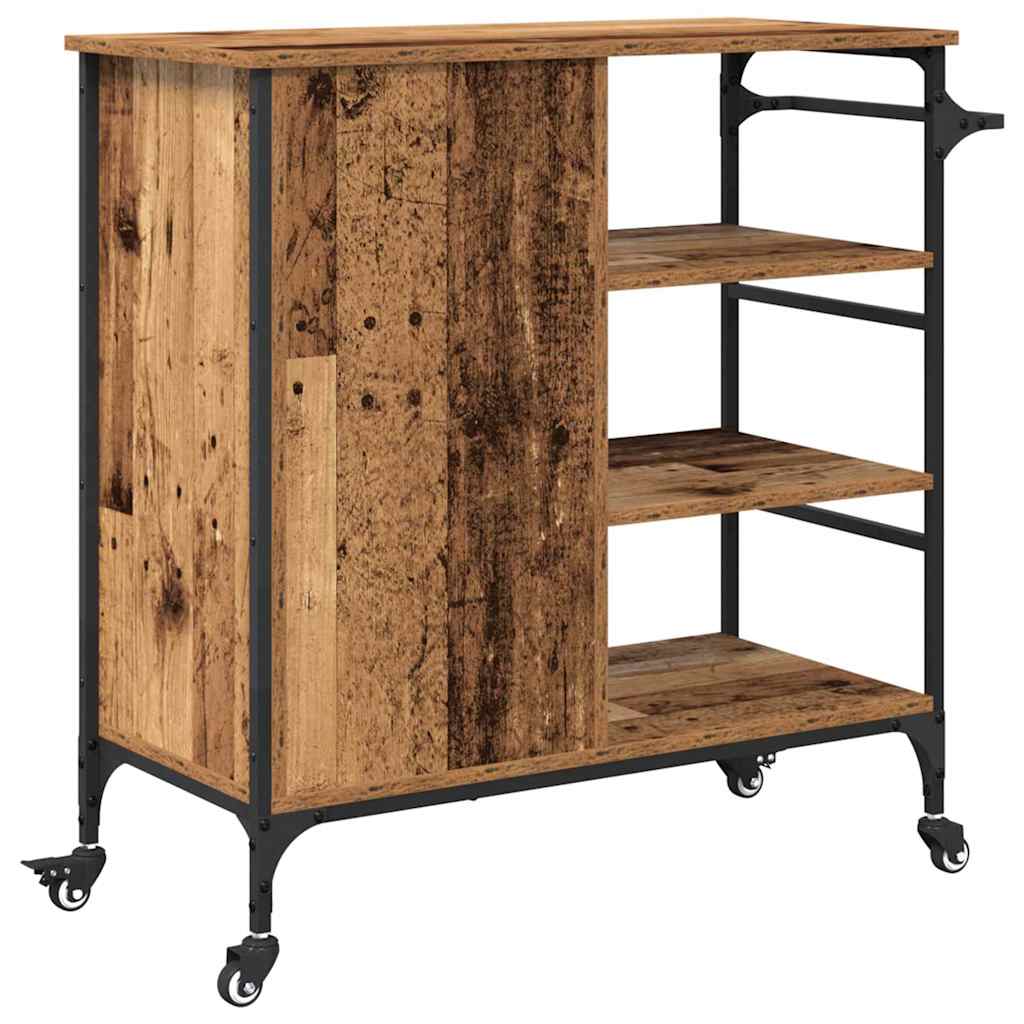 Kjøkkenvogn Gammelt Tre 87,5 X 38,5 X 84,5 Cm Konstruert Tre