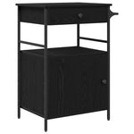 Kjøkkenvogn Svart Eik 56 X 43 X 89.5 Cm Konstruert Tre