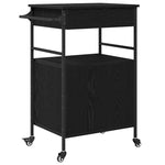 Kjøkkenvogn Svart Eik 56 X 43 X 89.5 Cm Konstruert Tre