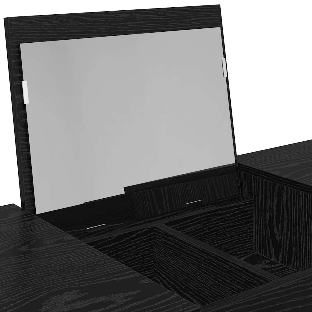 Kosmetikkbord Med Skuff Med Lagring Svart Eik 100 X 45 X 76 Cm