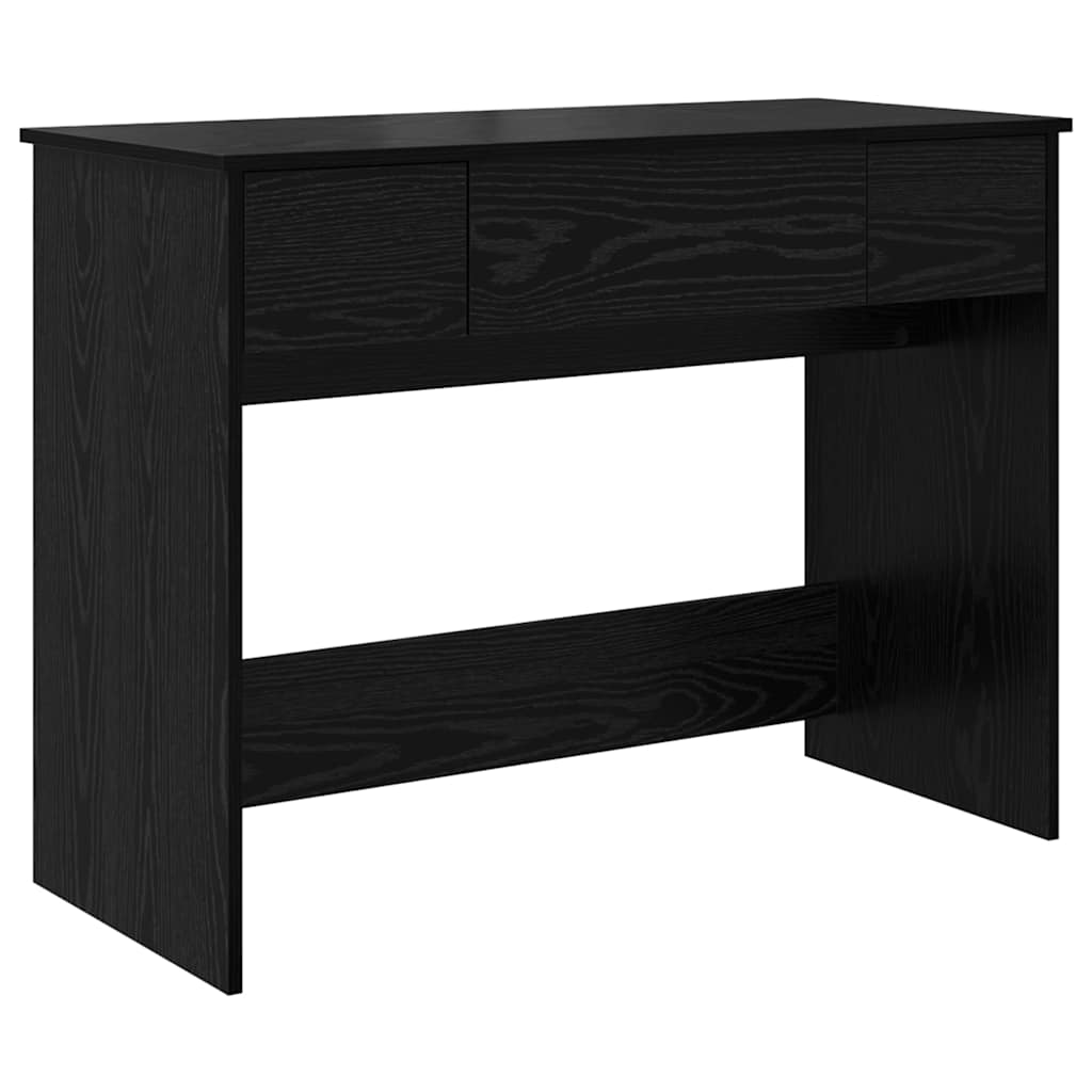 Kosmetikkbord Med Skuff Med Lagring Svart Eik 100 X 45 X 76 Cm