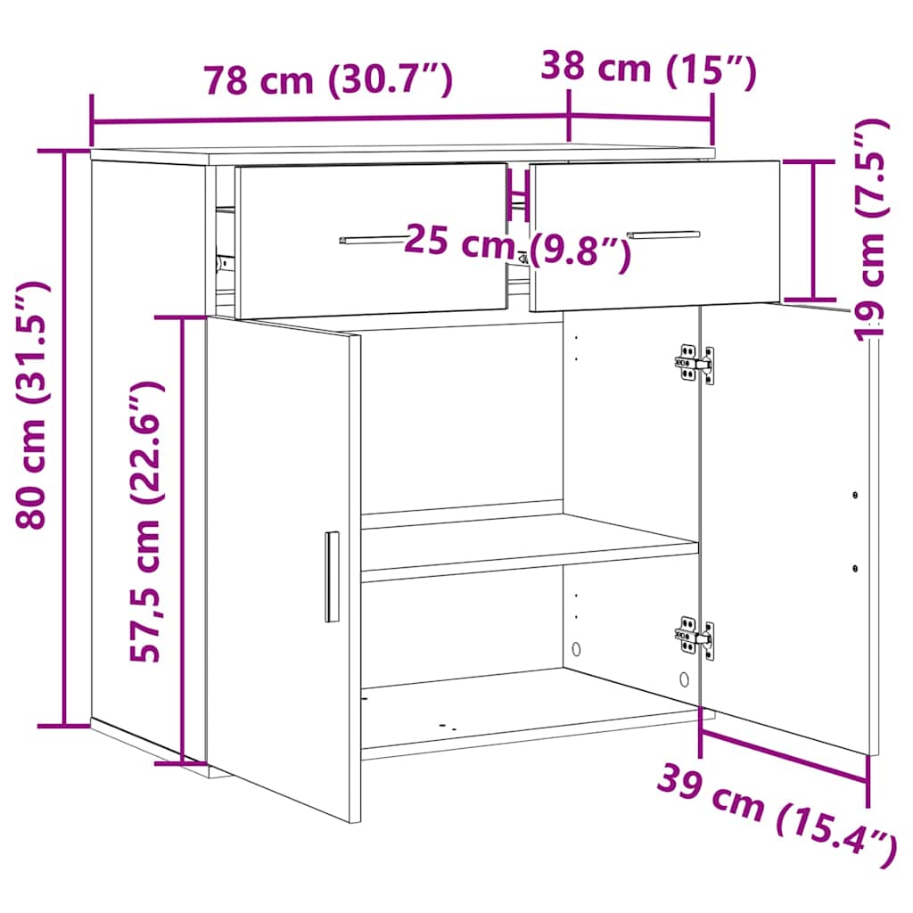 Serviesskap Gammelt Tre 78 X 38 X 80 Cm Konstruert Tre