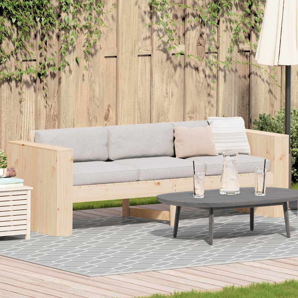 Hagemøbelsofa Naturlig 185,5 X 60 X 62 Cm Massiv Furu