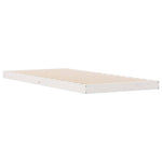 Gulvbedramme Hvit 100 X 220 Cm Massiv Furu