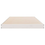 Gulvbedramme Hvit 100 X 220 Cm Massiv Furu