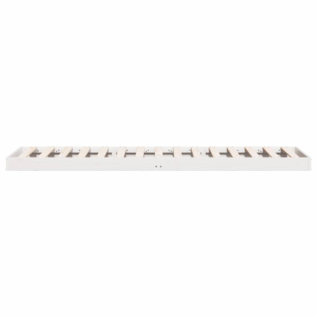 Gulvbedramme Hvit 100 X 220 Cm Massiv Furu
