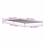 Gulvbedramme Hvit 100 X 220 Cm Massiv Furu