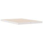 Gulvbedramme Hvit 140 X 220 Cm Massiv Furu