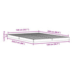 Gulvbedramme Hvit 140 X 220 Cm Massiv Furu