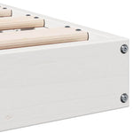 Gulvbedramme Hvit 200 X 220 Cm Massivt Furutre