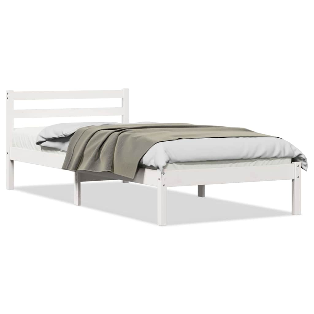 Sengestamme Hvit 215,5 X 95,5 X 69,5 Cm Massiv Furu