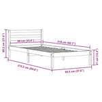 Sengestamme Hvit 215,5 X 95,5 X 69,5 Cm Massiv Furu