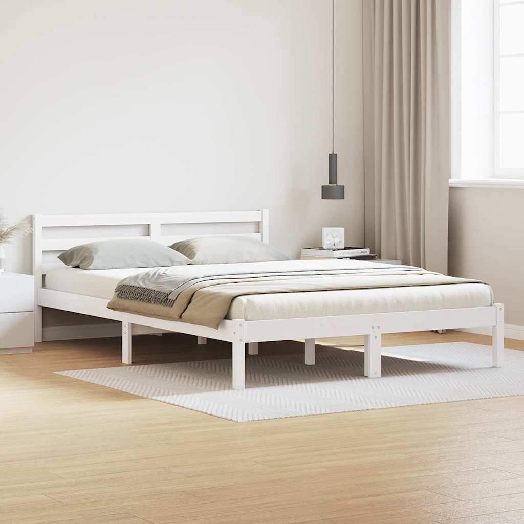 Sengestamme Hvit 225,5 X 145,5 X 69,5 Cm Massiv Furu