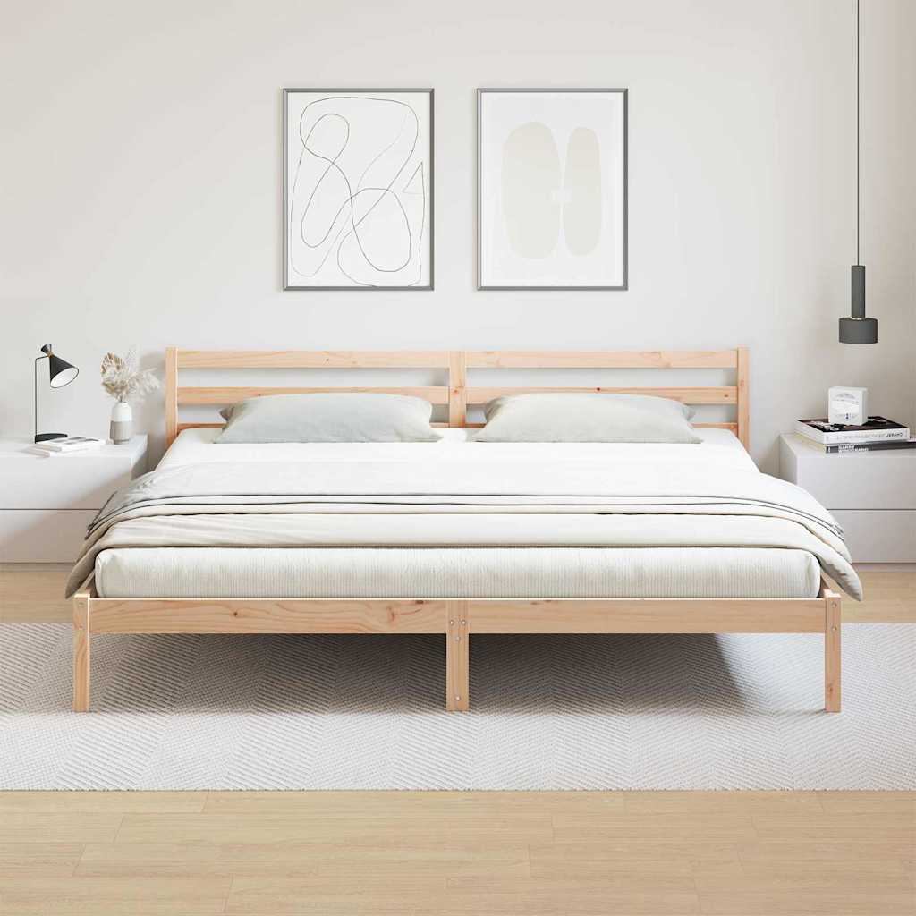 Sengestamme Brun 225,5 X 205,5 X 69,5 Cm Massiv Furu