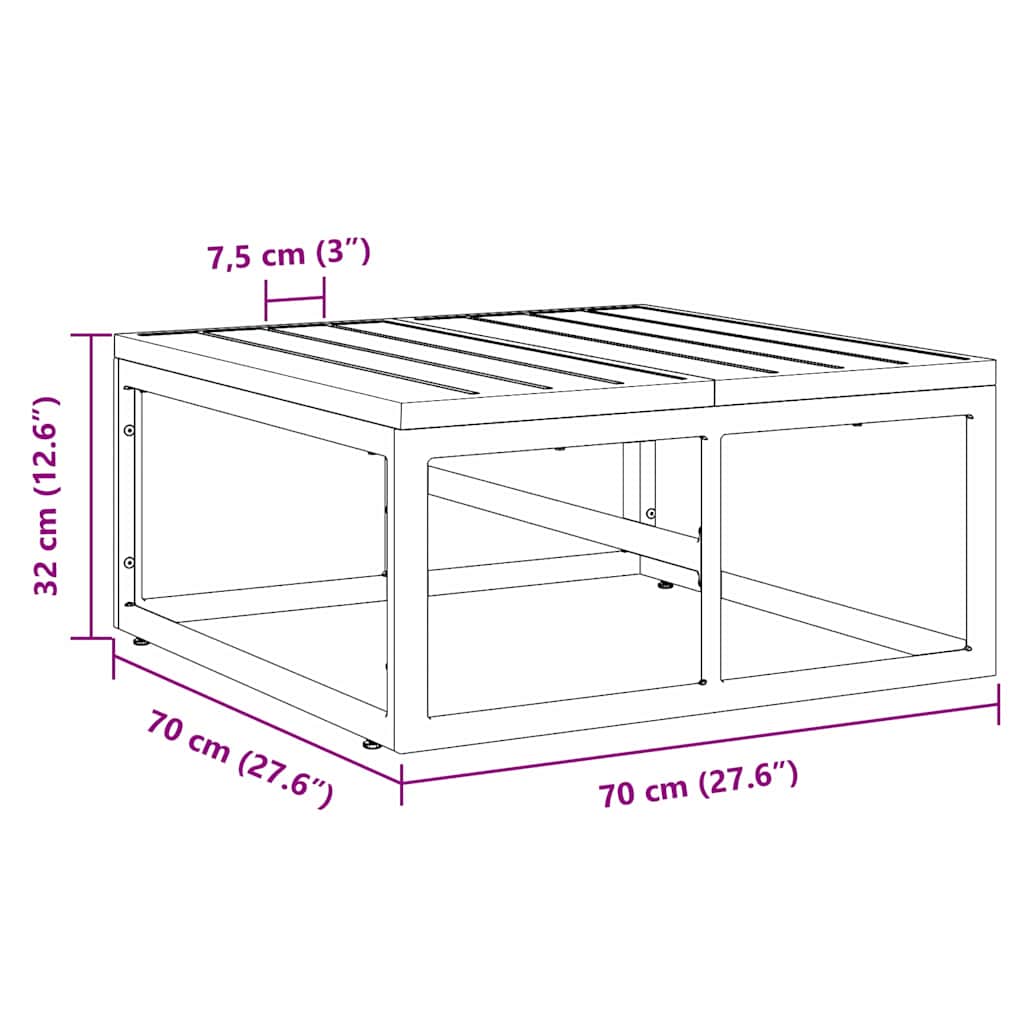 Utendørs Møbler Svart 70 X 70 X 32 Cm Metall