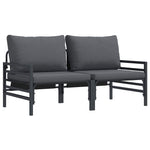 Utendørs Møbler Med Pute 2 Stk Antrasitt 80 X 80 X 71 Cm Stål