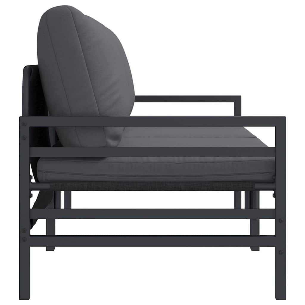 Utendørs Møbler Med Pute 2 Stk Antrasitt 80 X 80 X 71 Cm Stål
