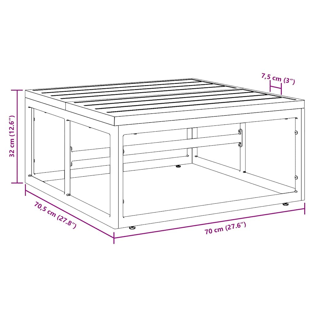 Utendørs Møbler Antrasitt 70 X 70,5 X 32 Cm Stål