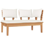 Hagesofa Set 4 Pcs Brun Og Krem