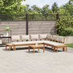 Hagesofa Set 4 Pcs Brun Og Krem