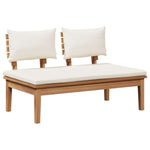 Hagesofa Set 4 Pcs Brun Og Krem