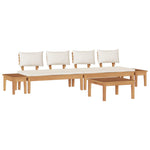 Hagesofa Set 5 Pcs Brun Og Krem