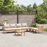 Hagesofa Set 5 Pcs Brun Og Krem