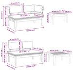 Hagesofa Set 5 Pcs Brun Og Krem
