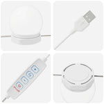 Speillamper Med Led -Stripelys Hvit 4,5 X 4,5 X 4,8 Cm Plast