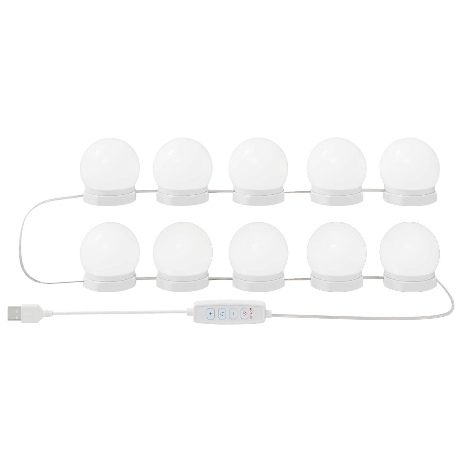 Speillamper Med Led -Stripelys Hvit 4,5 X 4,5 X 4,8 Cm Plast