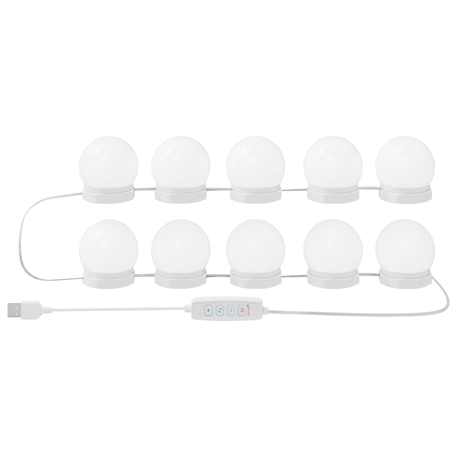 Speillamper Med Led -Stripelys Hvit 4,5 X 4,5 X 4,8 Cm Plast