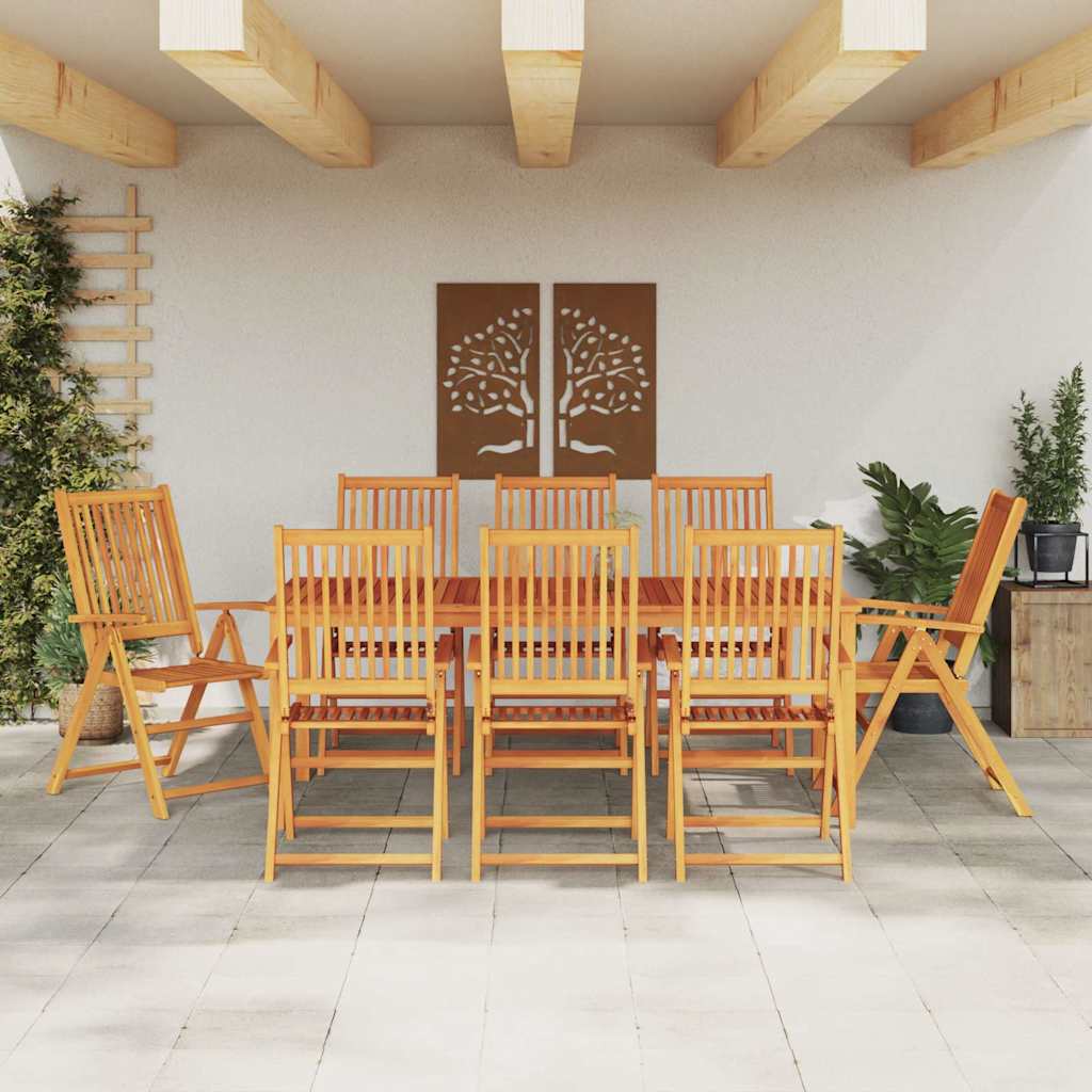 Hage Spisegruppe 9 Pcs Brun Solid Akasietre