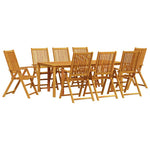 Hage Spisegruppe 9 Pcs Brun Solid Akasietre