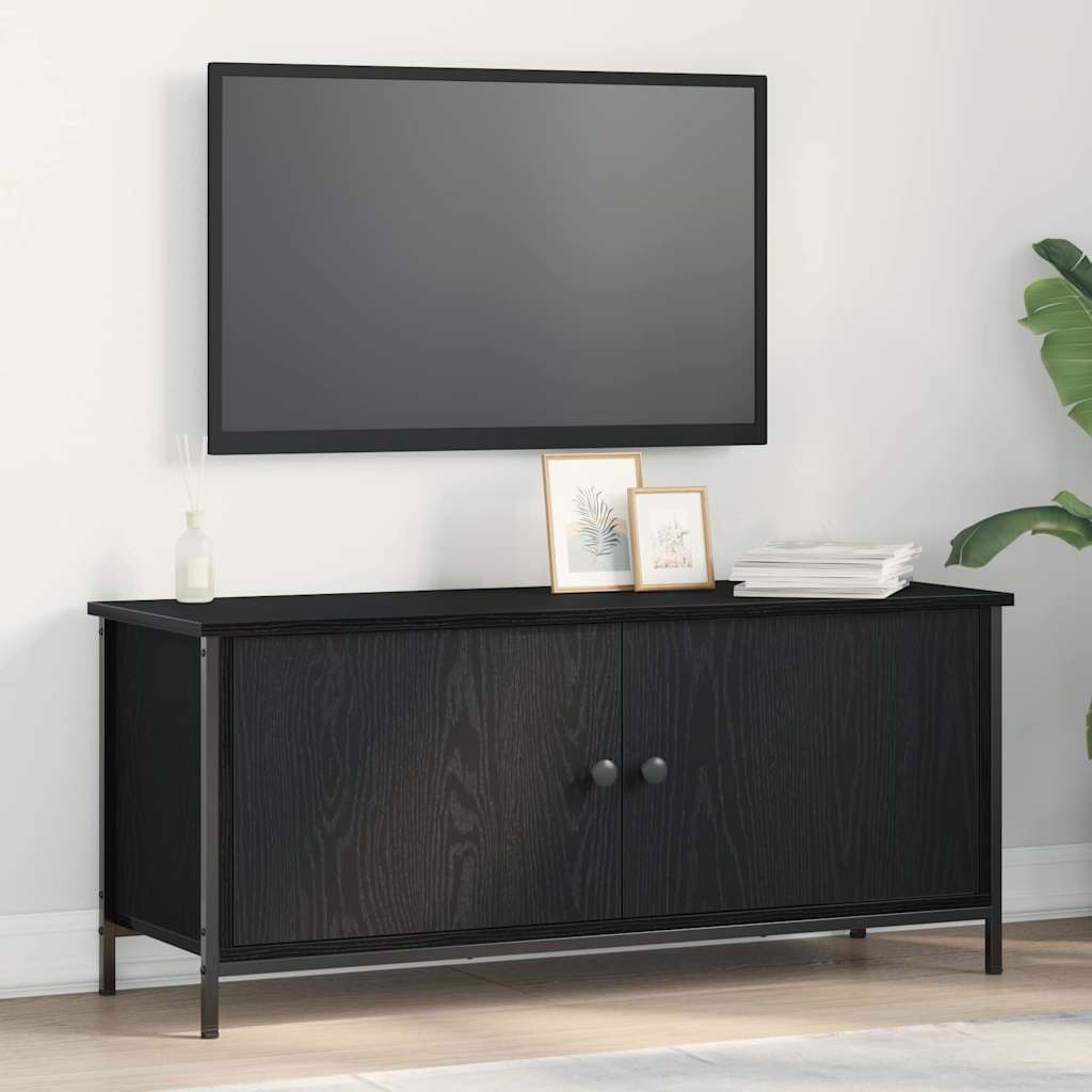 Tv-Skap Svart Eik 100 X 35 X 45 Cm Konstruert Tre