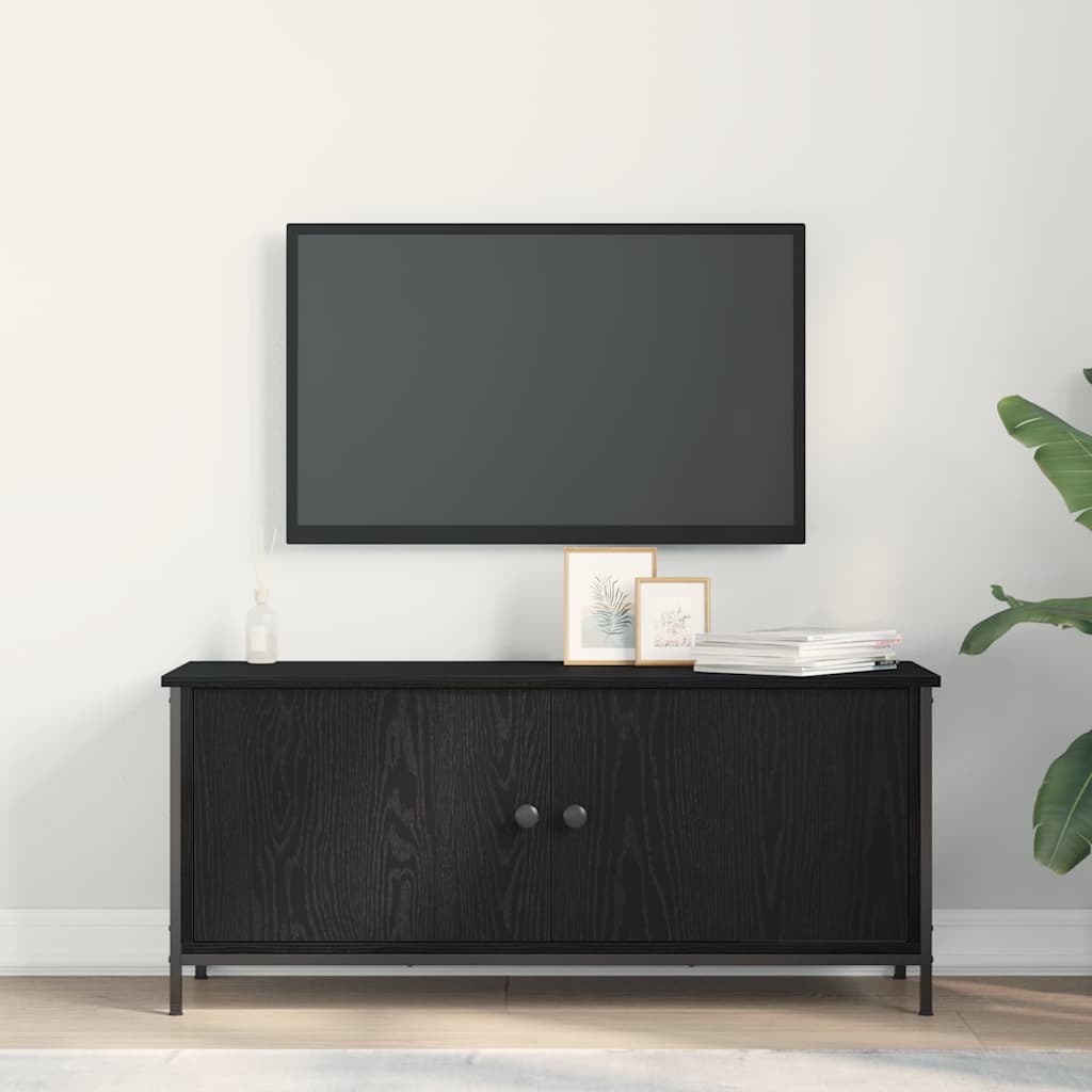 Tv-Skap Svart Eik 100 X 35 X 45 Cm Konstruert Tre
