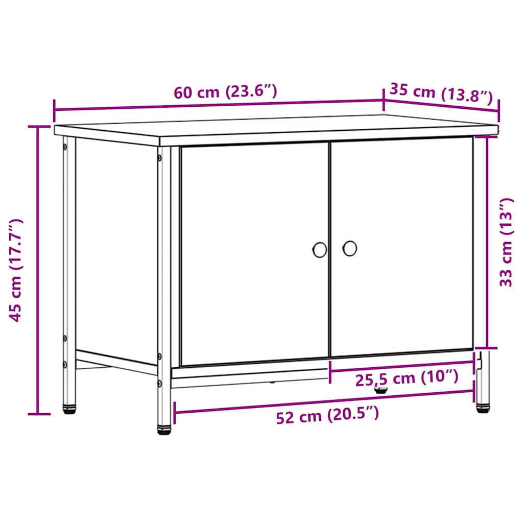 Tv-Skap Artisan Eik 60 X 35 X 45 Cm Konstruert Tre