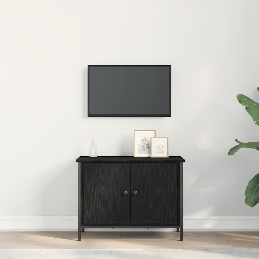Tv-Skap Svart Eik 60 X 35 X 45 Cm Konstruert Tre