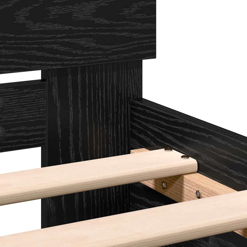Sengestamme Svart Eik 193 X 125 X 70 Cm Konstruert Tre