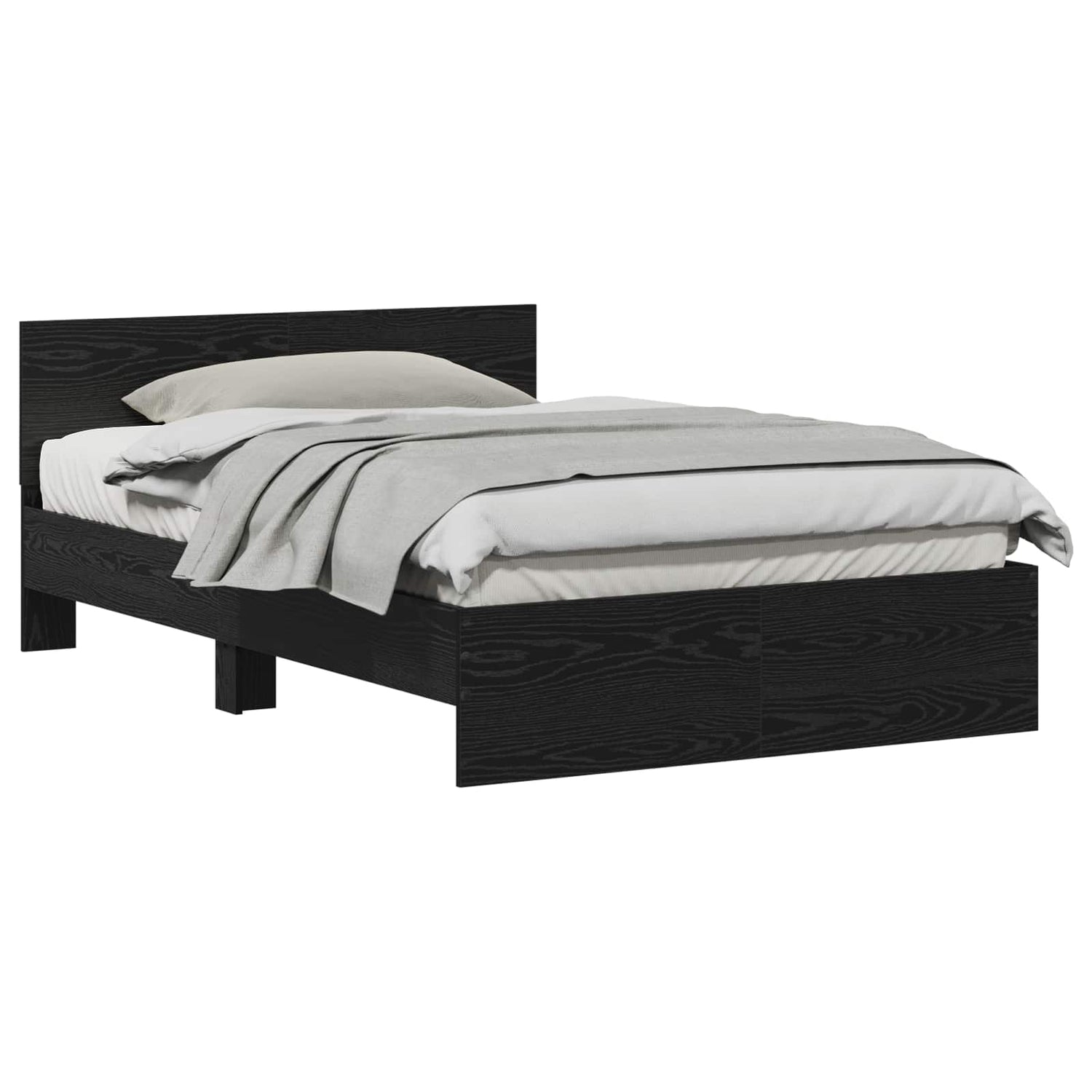 Sengestamme Svart Eik 193 X 125 X 70 Cm Konstruert Tre