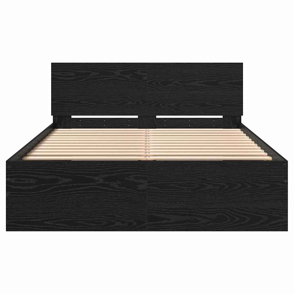 Sengestamme Svart Eik 193 X 125 X 70 Cm Konstruert Tre