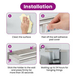 Håndkle Rack Sølv 40 X 9 X 4 Cm Rustfritt Stål