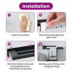 Håndkle Rack Svart 40 X 9 X 4 Cm Rustfritt Stål