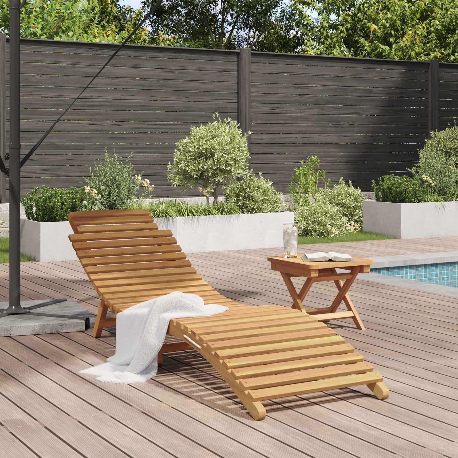 Solstol Brun 198 X 55 X 58,5 Cm Massivt Teaktre